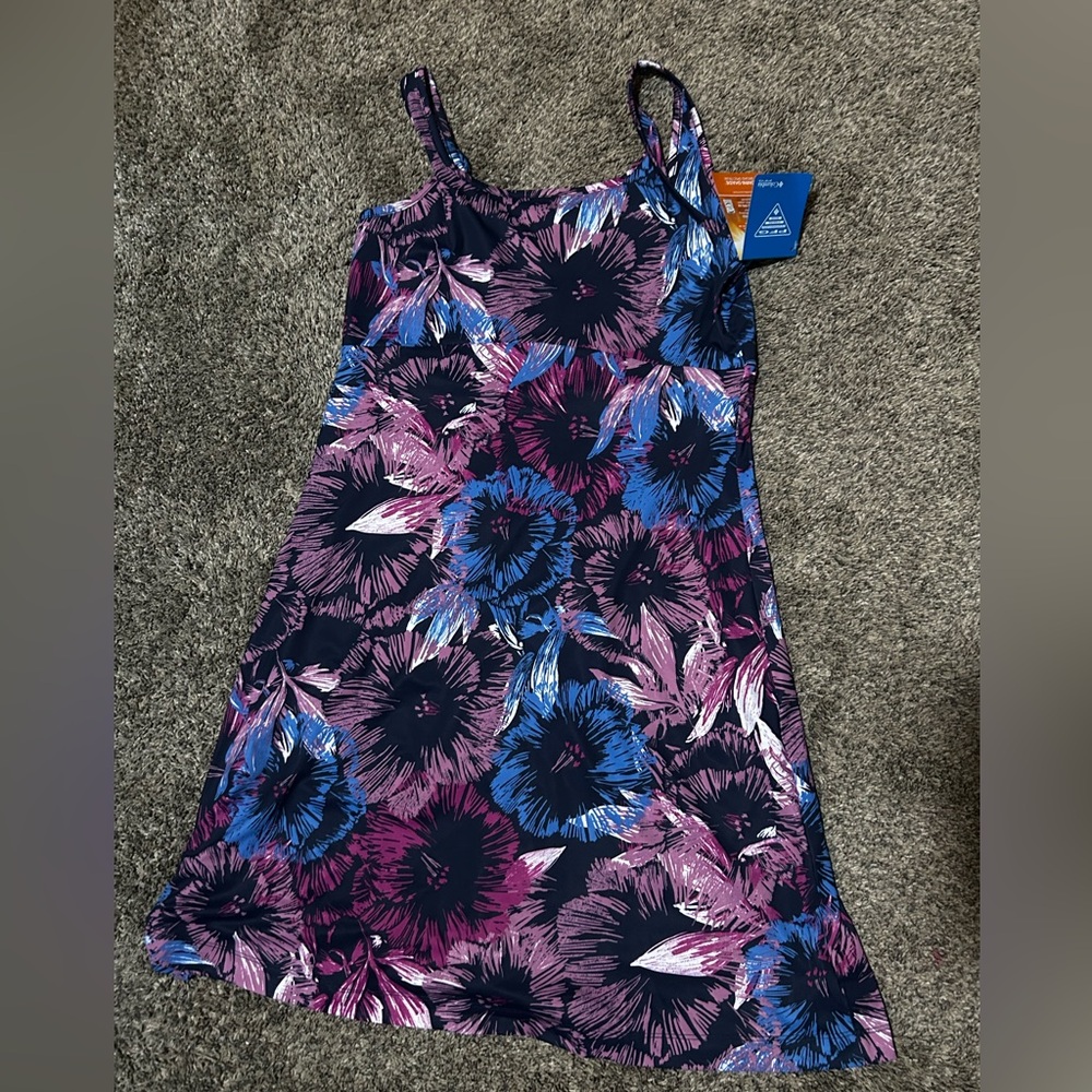 Columbia PFG Floral Midi Dress - Pink and Blue
